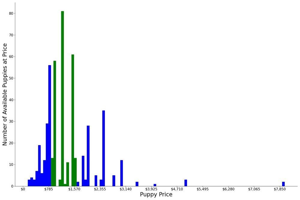 A breakdown of the prices of American Bulldogs