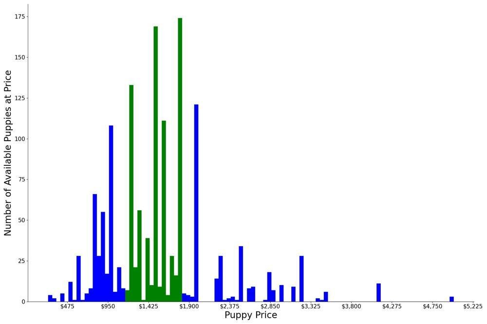 A breakdown of the prices of Boston Terriers