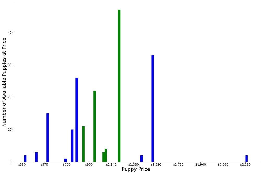 A breakdown of the prices of Chesapeake Bay Retrievers